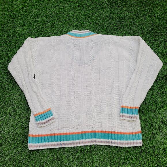 Vintage 70s French MOD Sweaters Womens Medium 21x23 White - Picture 4 of 10